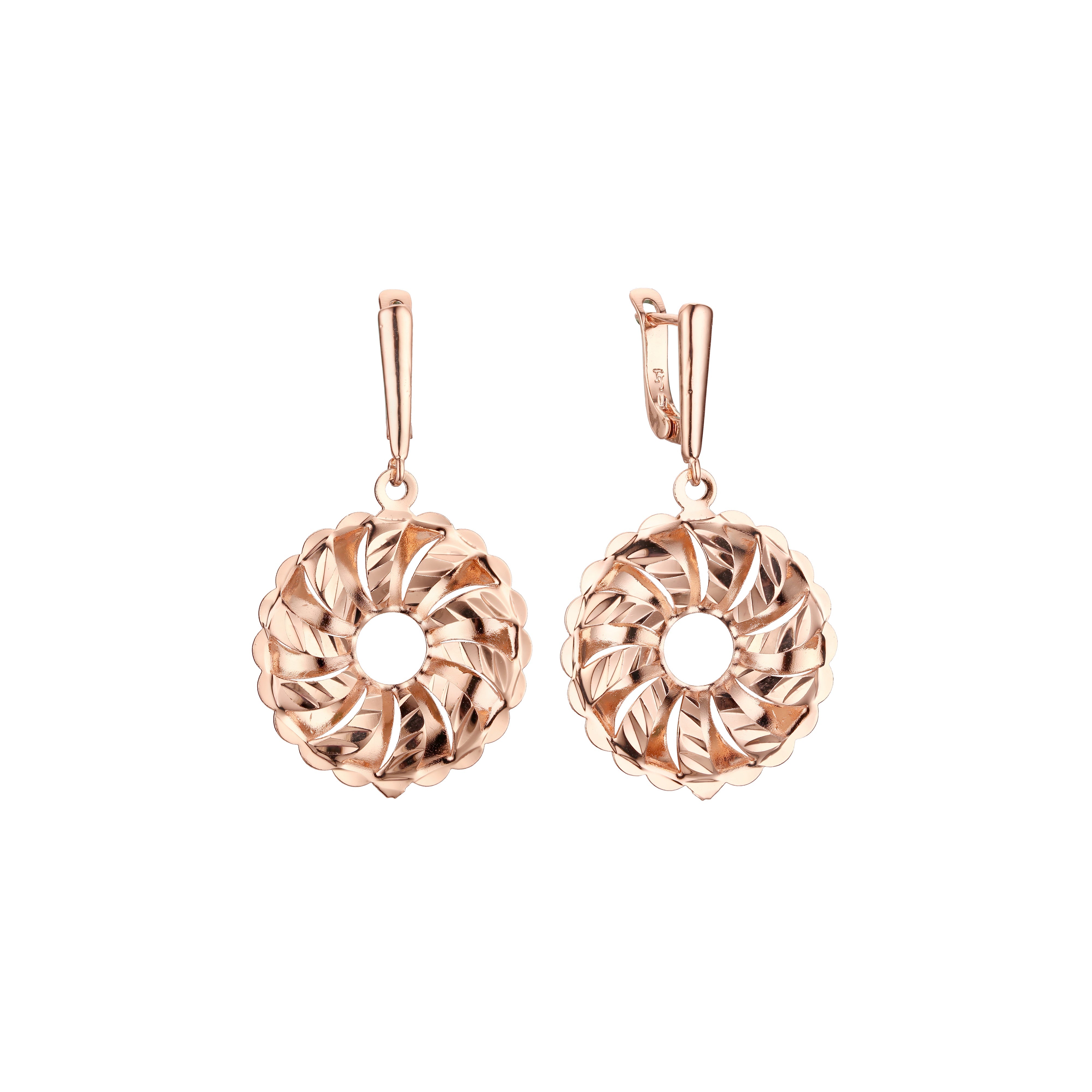 Pendientes de donut de oro rosa