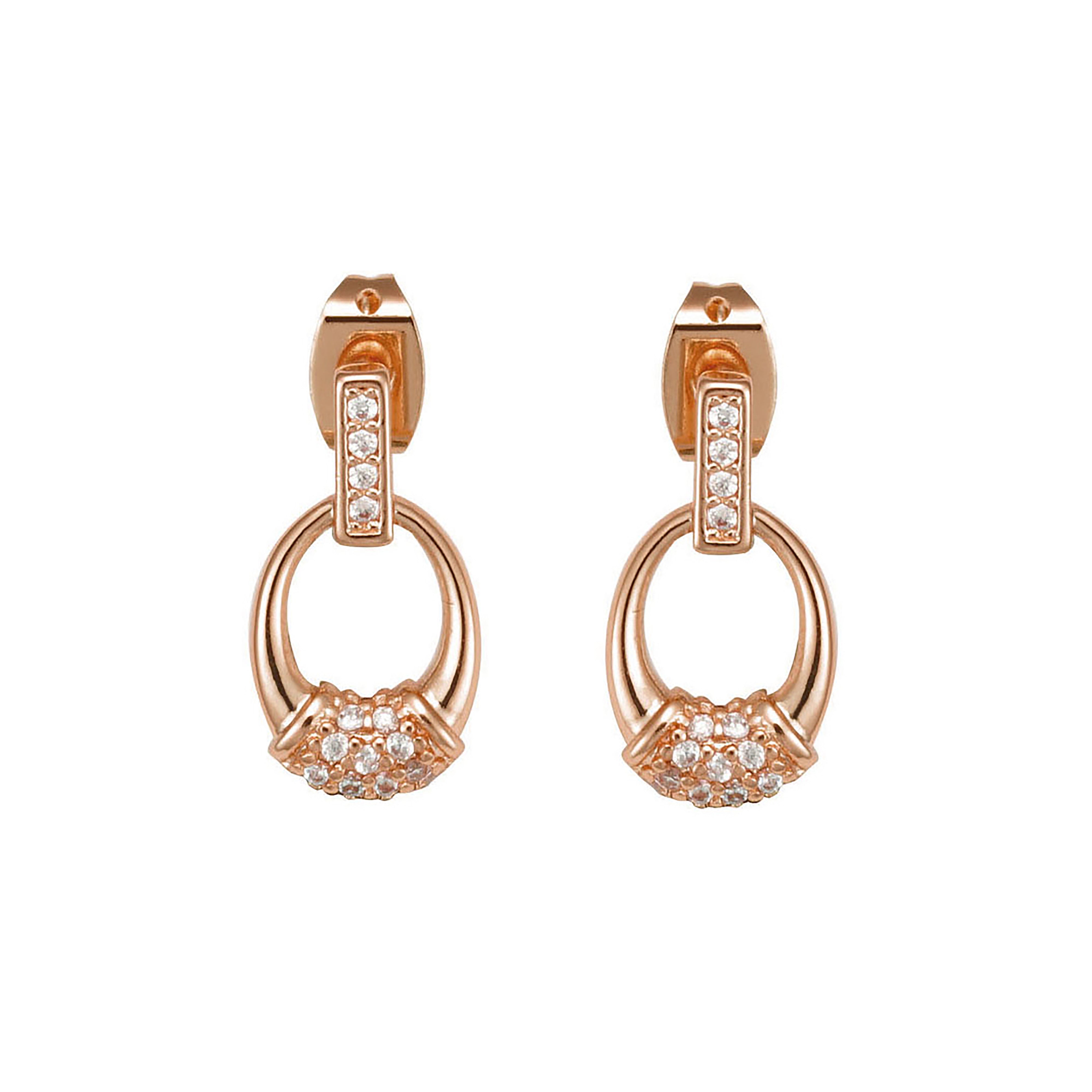 Aretes colgantes con candado en Oro 14K, baño de oro rosa en colores