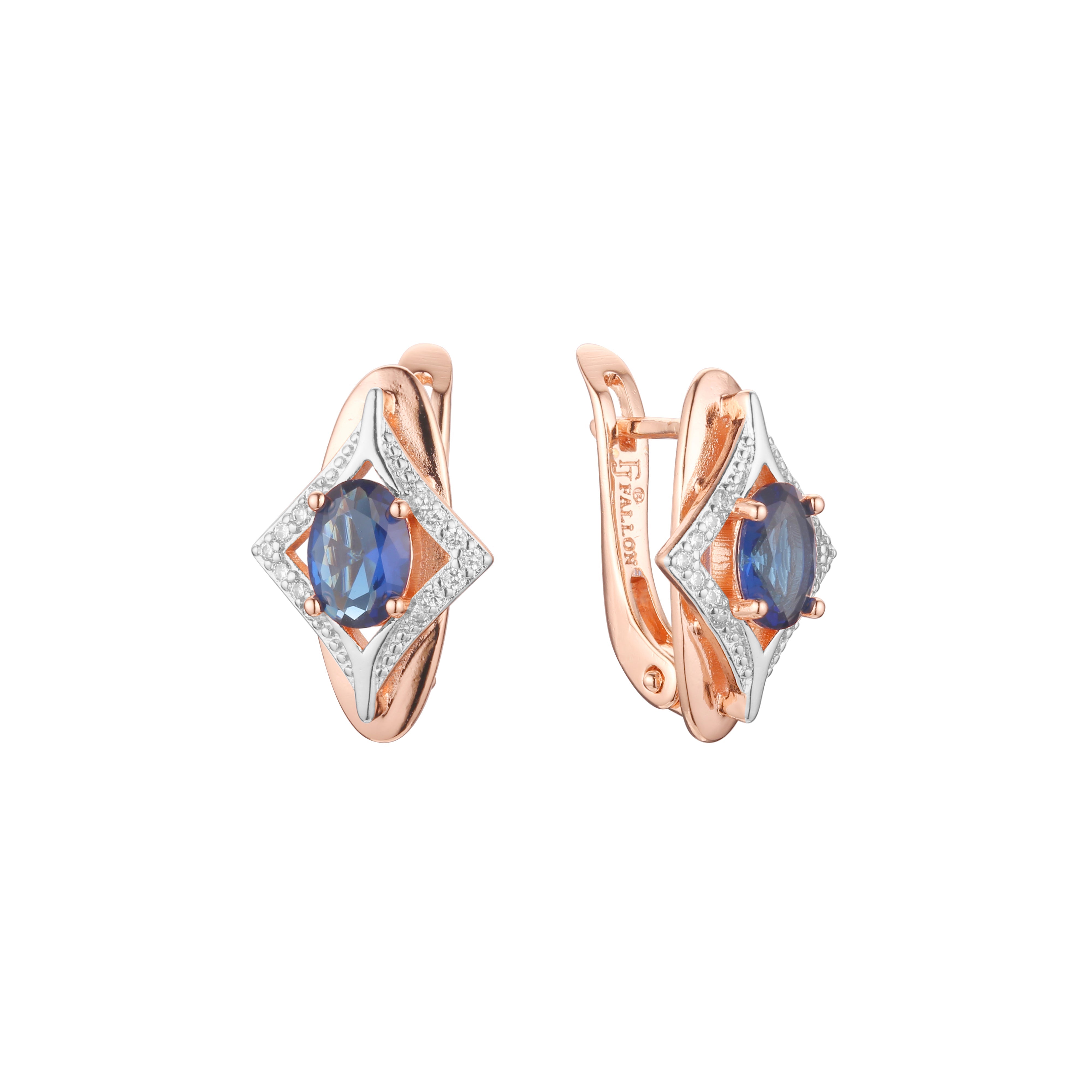 Cluster earrings in 14K Gold, Rose Gold, two tone plating colors