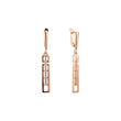 Rose Gold two tone long drop earrings