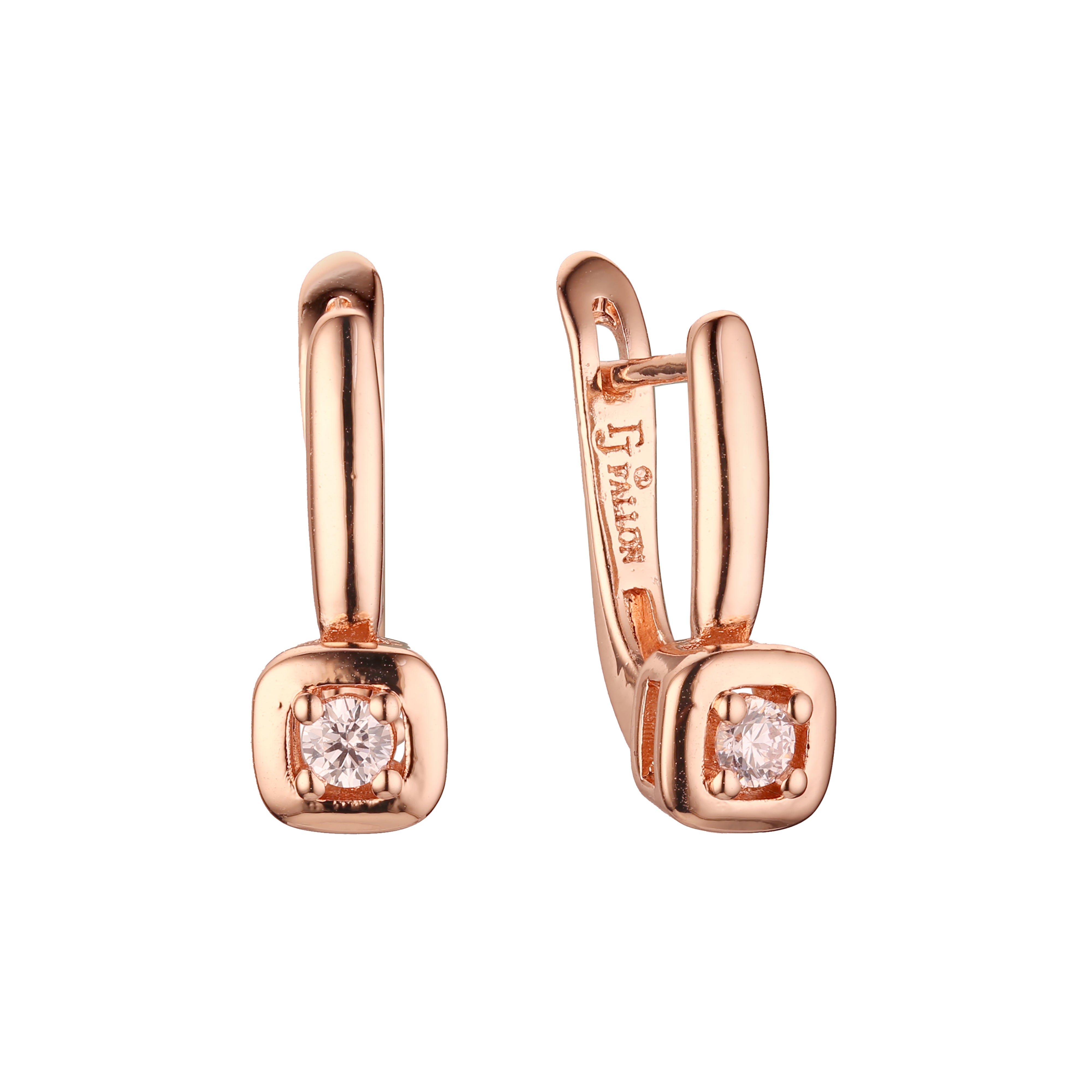 Earrings in Rose Gold, two tone plating colors