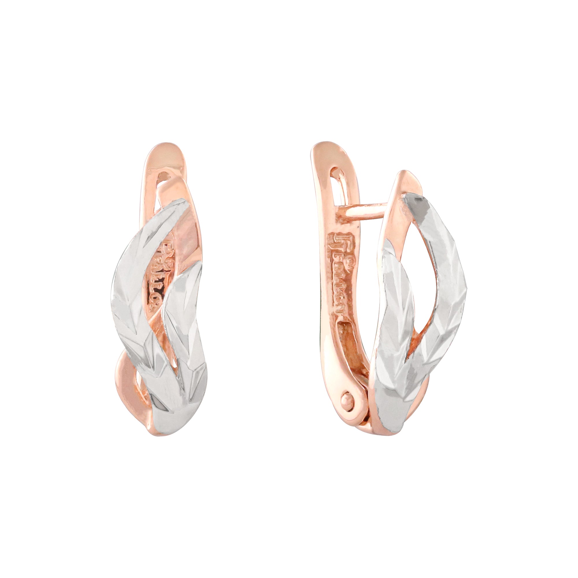 Rose Gold two tone earrings