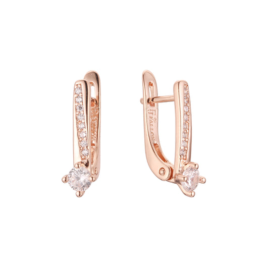 Aretes de racimo en Oro de 14K, Oro Rosa, baño de dos colores