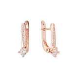 Cluster earrings in 14K Gold, Rose Gold, two tone plating colors