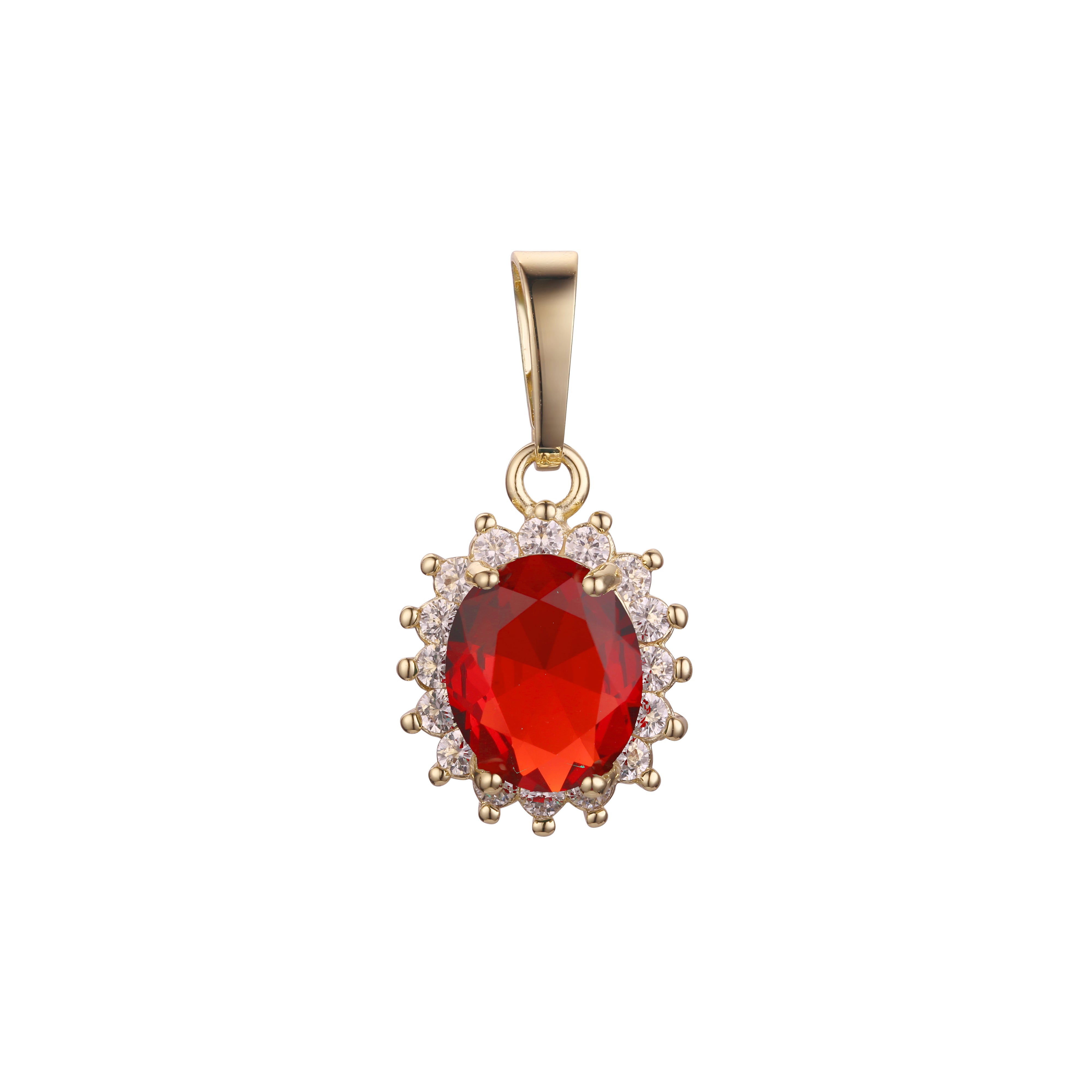 Solitaire big colorful stones pendant in 14K Gold and 18K Gold plating colors