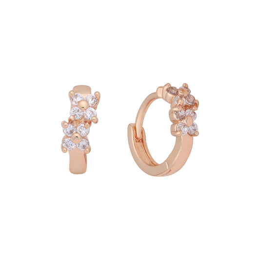 Pendientes huggie de oro rosa