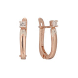 Aretes en Oro 14K, Oro Rosa, baño en dos tonos