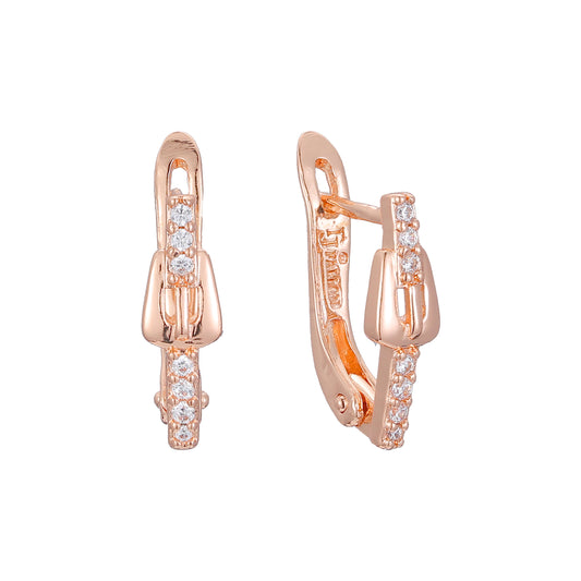 Aretes en Oro 14K, Oro Rosa, baño en dos tonos