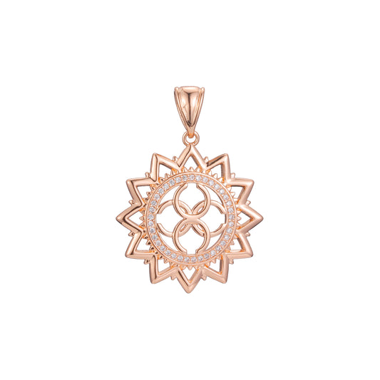 Pendant in Rose Gold two tone, 14K Gold plating colors