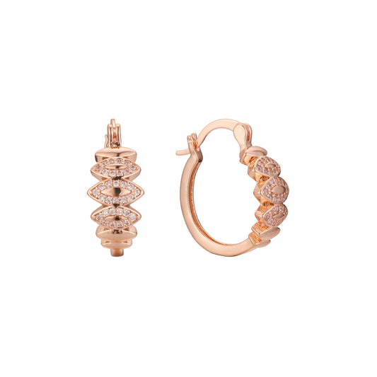 Hoop earrings in 14K Gold, Rose Gold plating colors