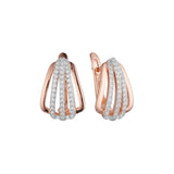 Earrings in 14K Gold, Rose Gold, two tone plating colors