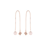 Rose Gold threader pearl earrings