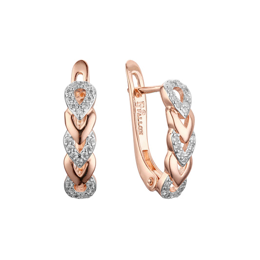 Earrings in Rose Gold, two tone plating colors