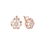 Cluster CZ Rose Gold, Brincos bicolores