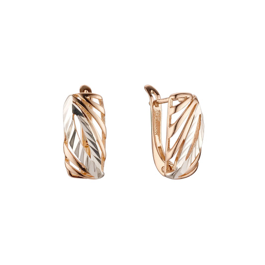 Earrings in Rose Gold, two tone plating colors