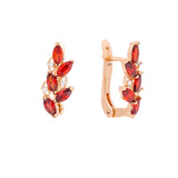 Cluster colorful CZ Rose Gold earrings