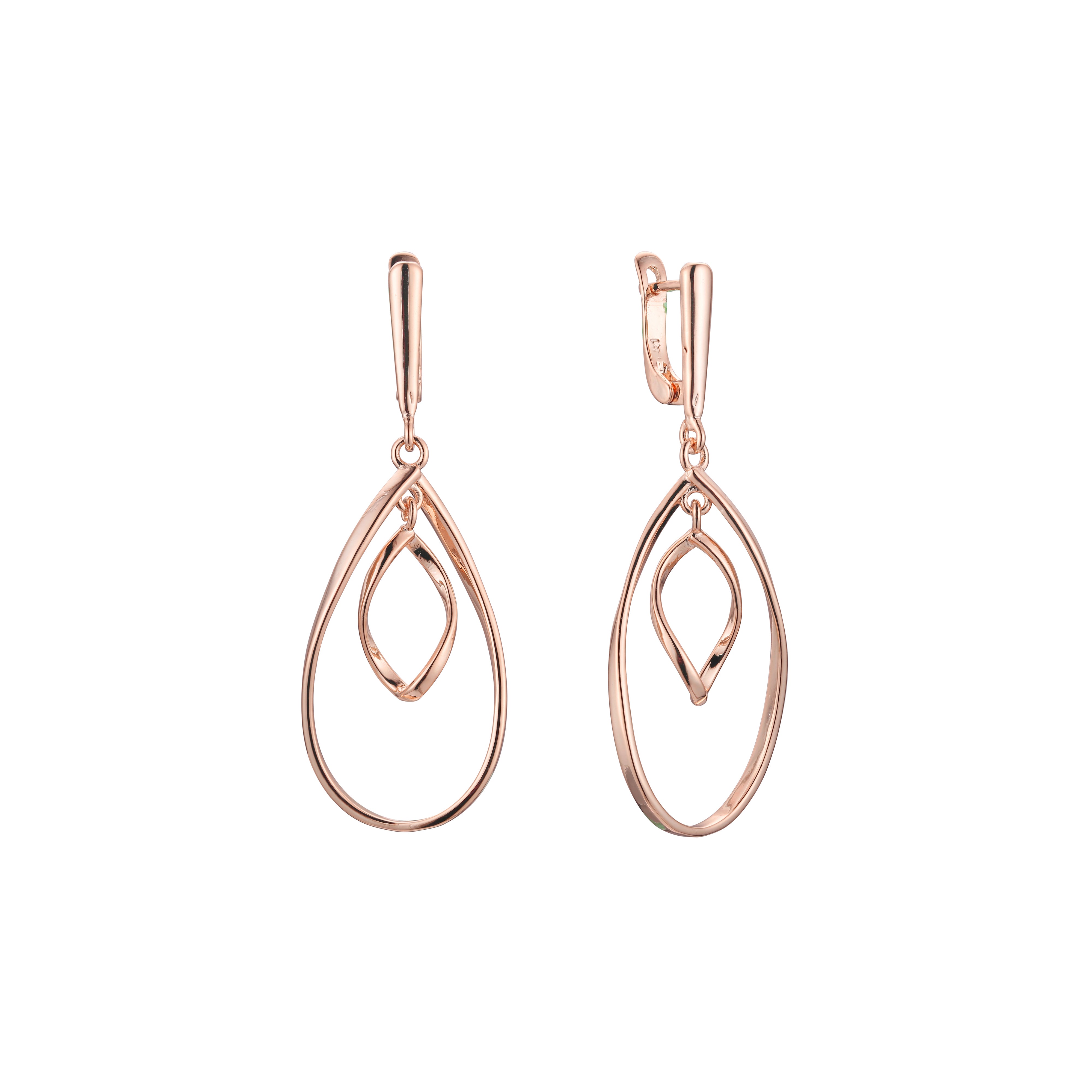 Pendientes en Oro de 14K, baño de Oro Rosa colores