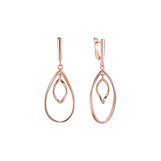 Pendientes en Oro de 14K, baño de Oro Rosa colores