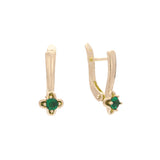 Solitaire flower earrings in 14K Gold, White Gold, Rose Gold plating colors