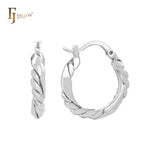 Twisted textured 14K Gold Hoop earrings