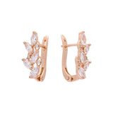 Cluster colorful CZ Rose Gold earrings