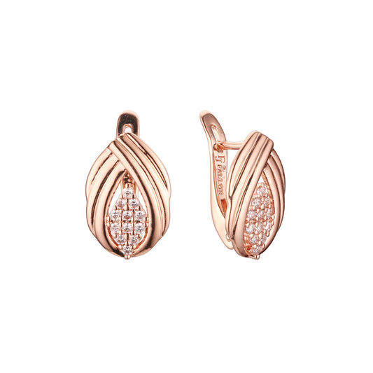 Earrings in Rose Gold, two tone plating colors