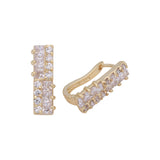 Cluster paved white cubic CZ earrings