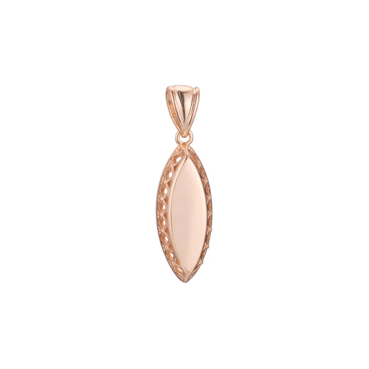 Colgante Marquise Teardrop en oro rosa, colores de baño de oro de 14K