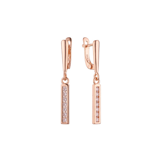 Pendientes en Oro de 14K, baño de Oro Rosa colores