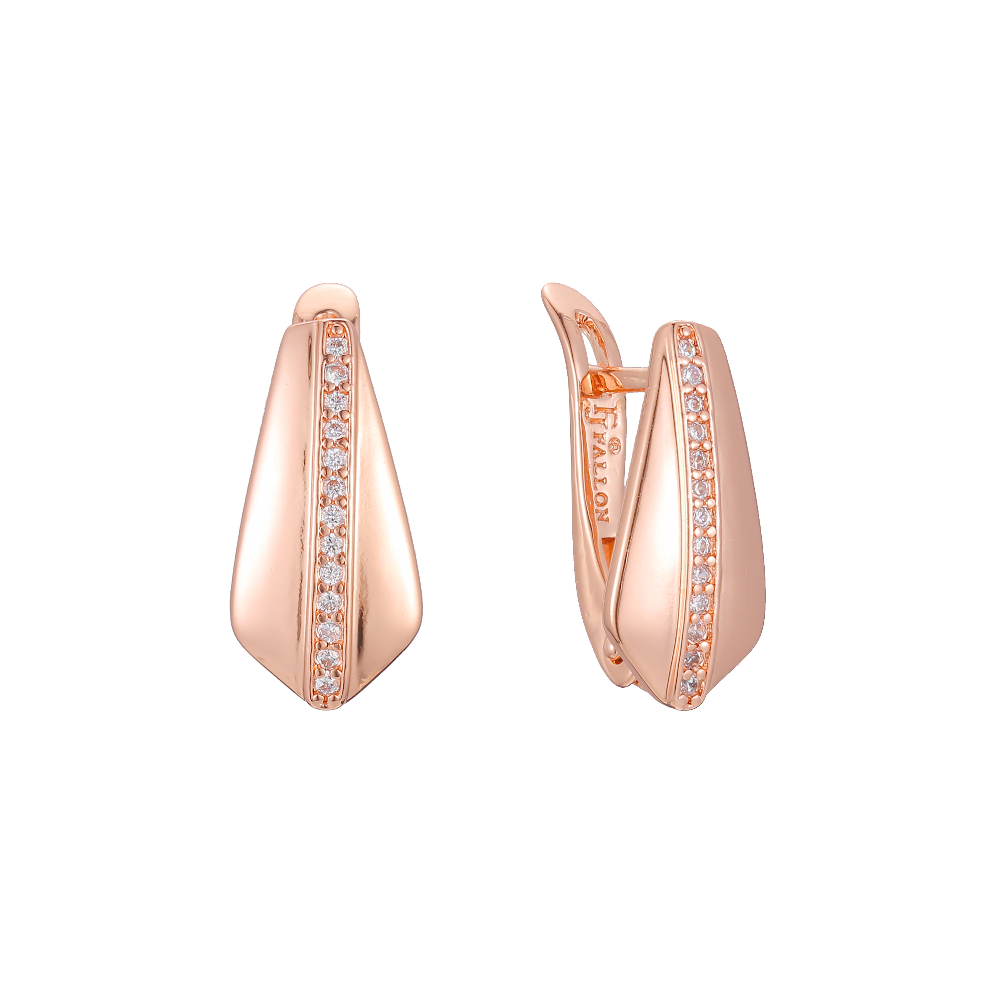 Aretes en Oro 14K, Oro Rosa, baño en dos tonos