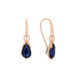 Rose Gold wire hook solitaire teardrop earrings