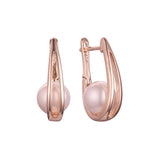 Pearl earrings in 14K Gold, Rose Gold plating colors