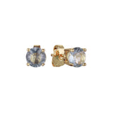 Solitaire Four claws colorful cz 14K Gold, Rose Gold, White Gold Stud earrings