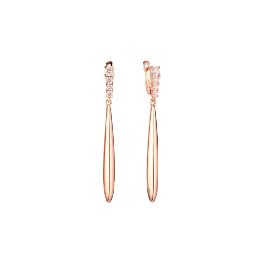 Earrings in Rose Gold, two tone plating colors