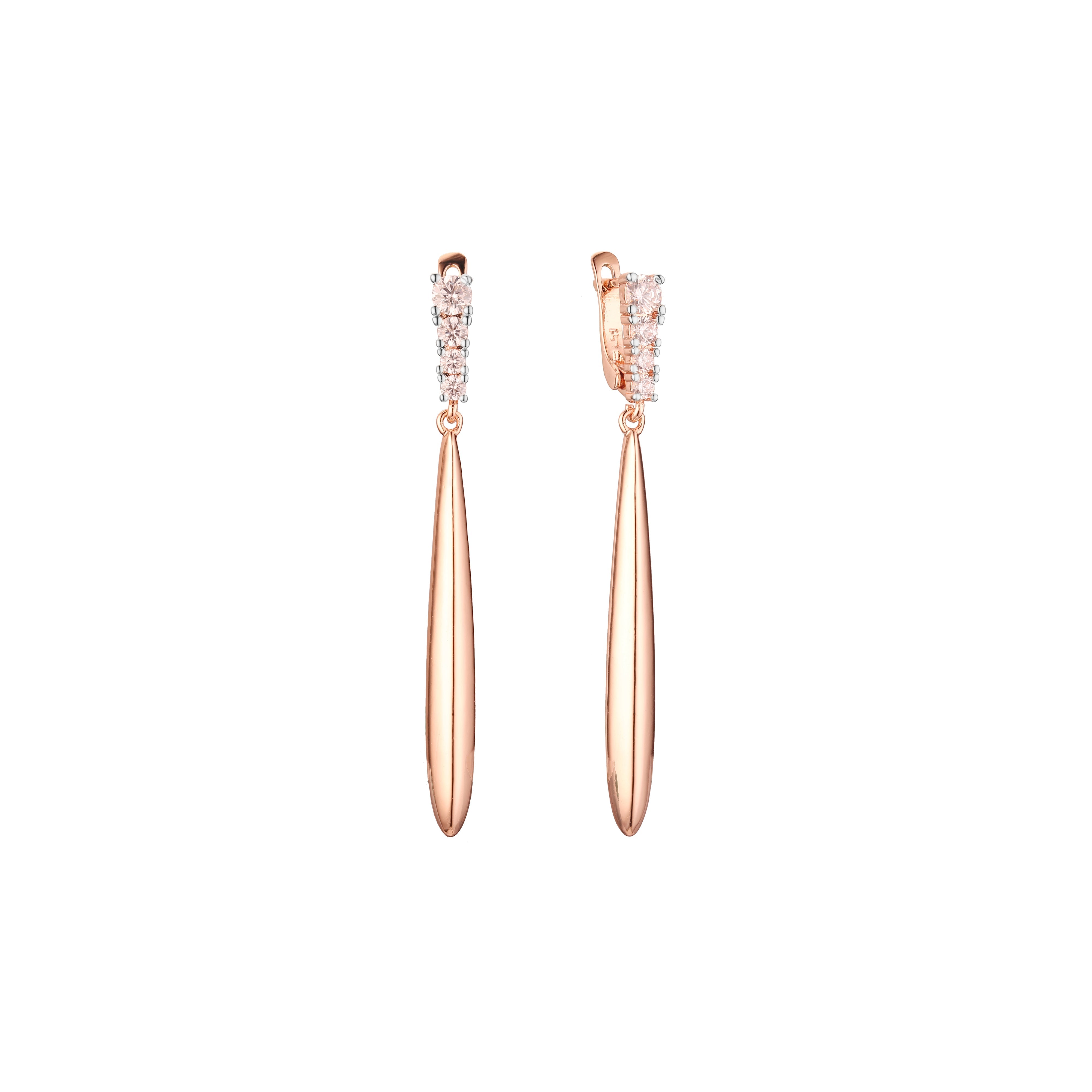 Earrings in Rose Gold, two tone plating colors