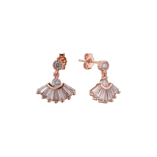 Aretes de racimo de bailarina en Oro 14K, colores de baño de oro rosa