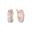 Leaves cluster earrings in 14K Gold, Rose Gold, two tone plating colors