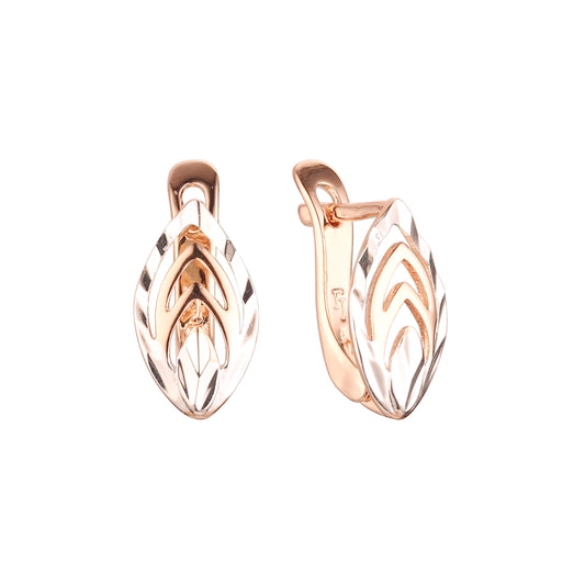 Earrings in Rose Gold, two tone plating colors