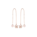 Rose Gold threader pearl earrings