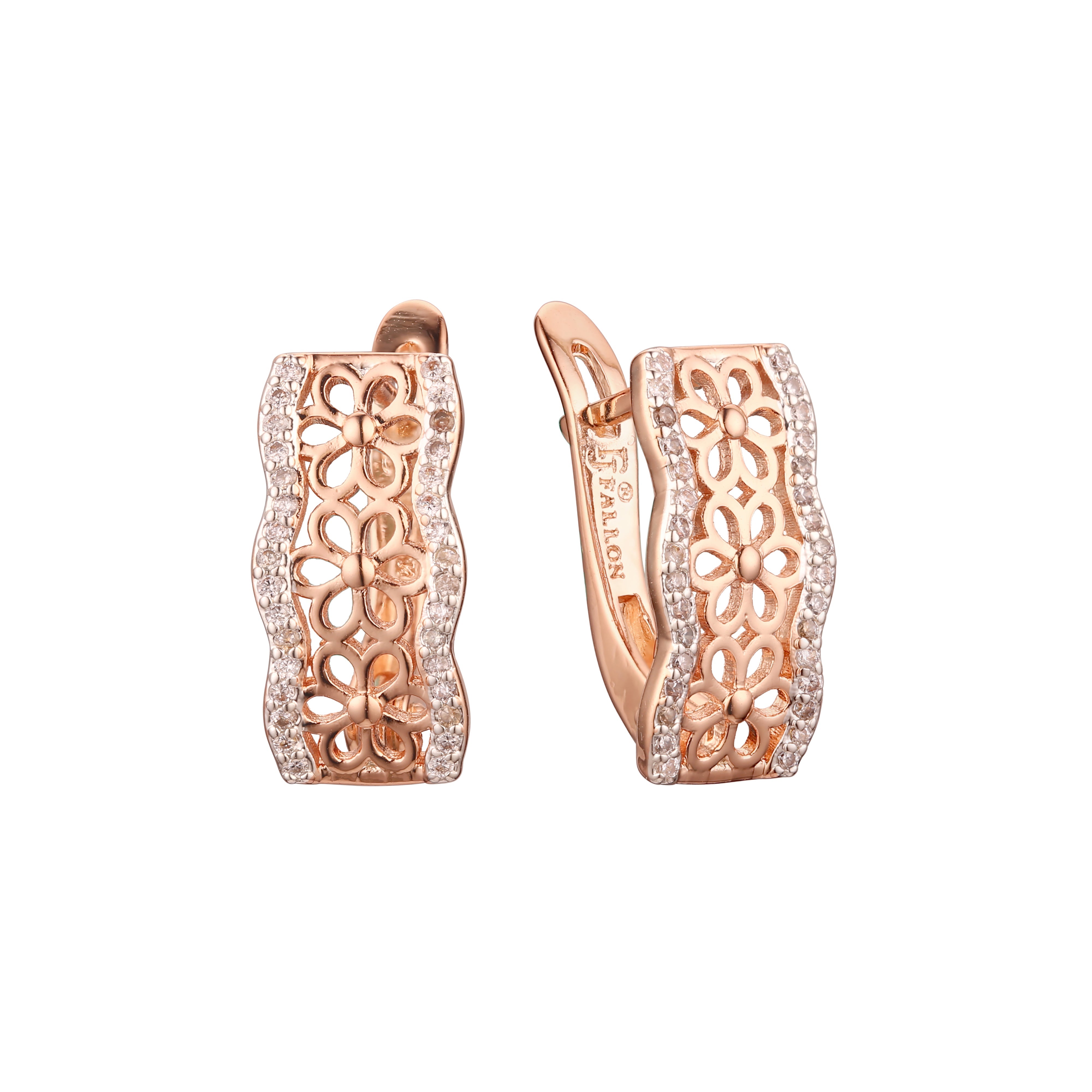 Earrings in Rose Gold, two tone plating colors