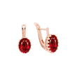 Embraced big oval Solitaire colorful CZ Rose Gold earrings