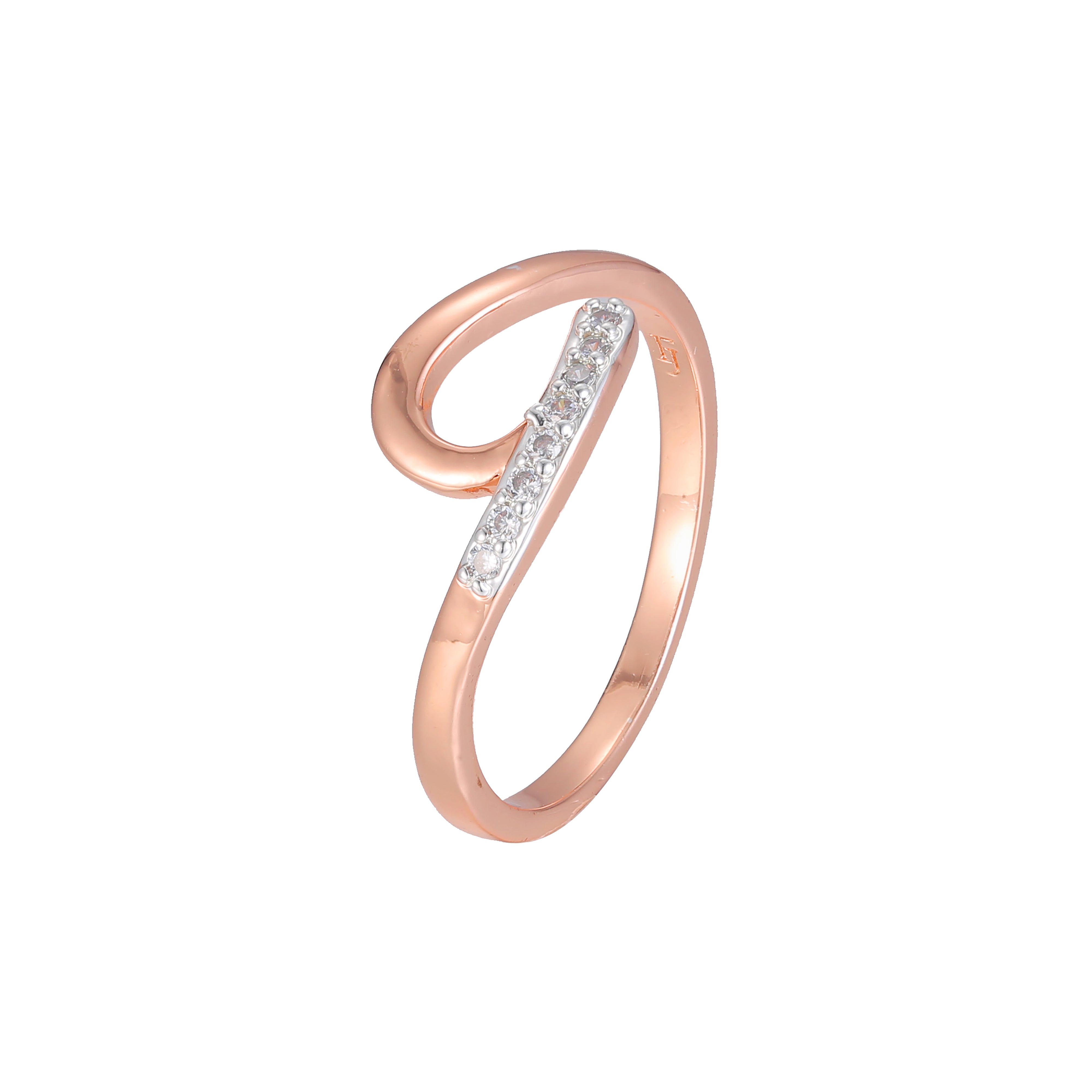 Anillos Minimalism pavé redondeados chapados en Oro Rosa