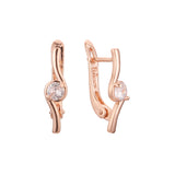 Solitaire earrings in 14K Gold, Rose Gold plating colors