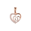 Rose Gold in 2 colors pendant with White stone