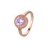 Chic colorful cubic zirconia 14K Gold halo rings