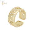 Filigree flower cluster white CZ open 14K Gold rings