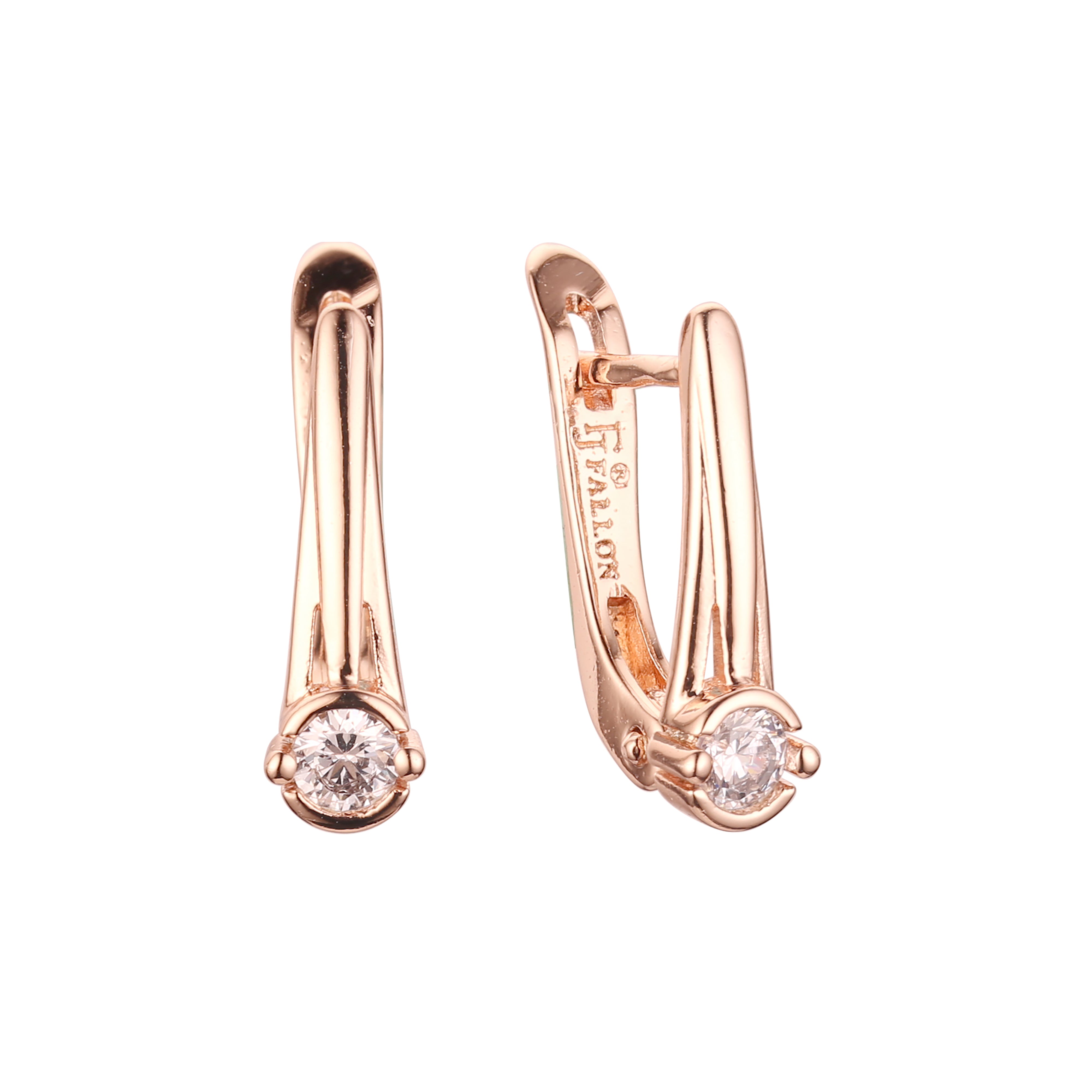 Aretes en Oro 14K, Oro Rosa, baño en dos tonos