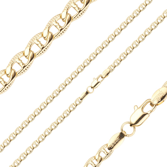 {Customize} Mariner link flank hammered 14K Gold chains rh