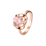 Solitaire triangle stone rings in 14K Gold, Rose Gold plating colors