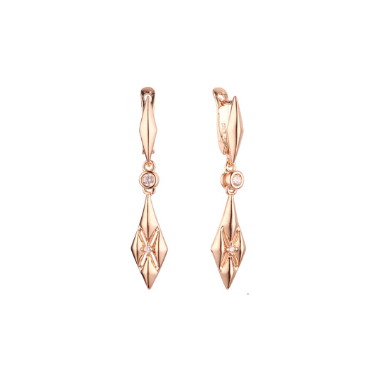 Rose Gold rhombus drop earrings